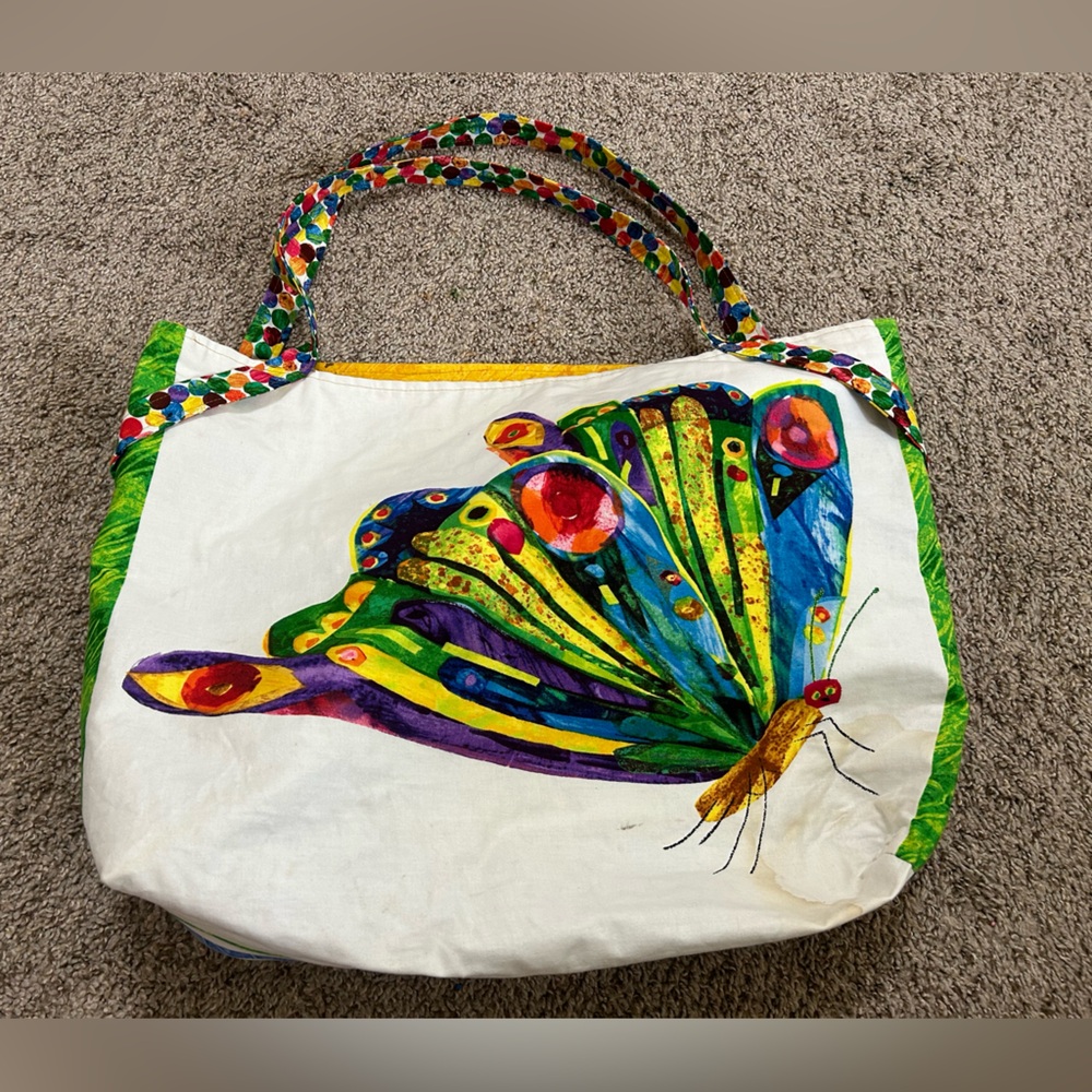 Homemade The Very Hungry Caterpillar Butterfly Print Tote Bag White/Multicolor
